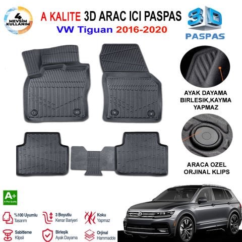Vw Tiguan 3D Paspas Havuzlu Pro 2016-2020 Arası