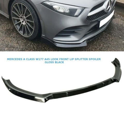 Mercedes W177 Ön Tampon Altı Lip Plastik Kulaklı Parlak Siyah