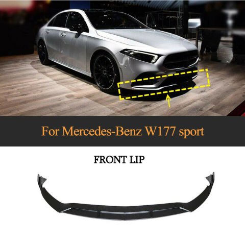 Mercedes W177 Ön Tampon Altı Lip Plastik Kulaklı Parlak Siyah