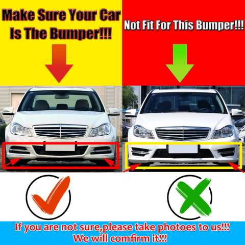 Mercedes W204 Ön Tampon Altı Lip Plastik Kulaklı Parlak Siyah