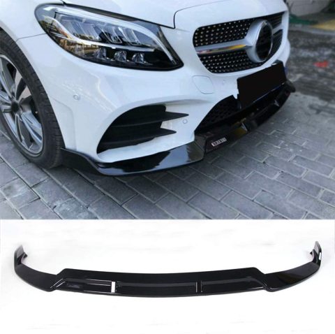 Mercedes W205 Ön Tampon Altı Lip Plastik Kulaklı Parlak Siyah