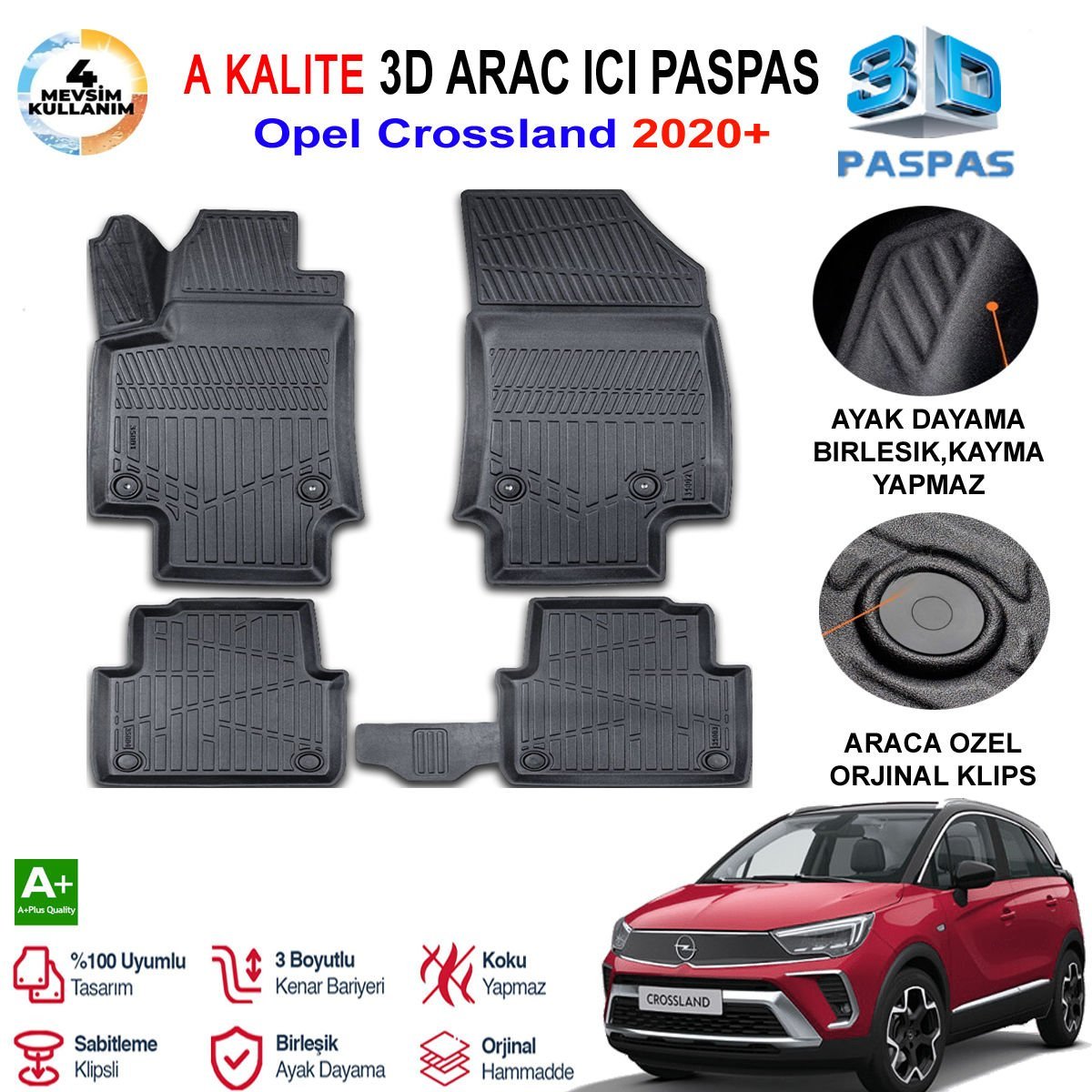 Opel Crosland 3D Paspas Havuzlu Pro 2020 Sonrası