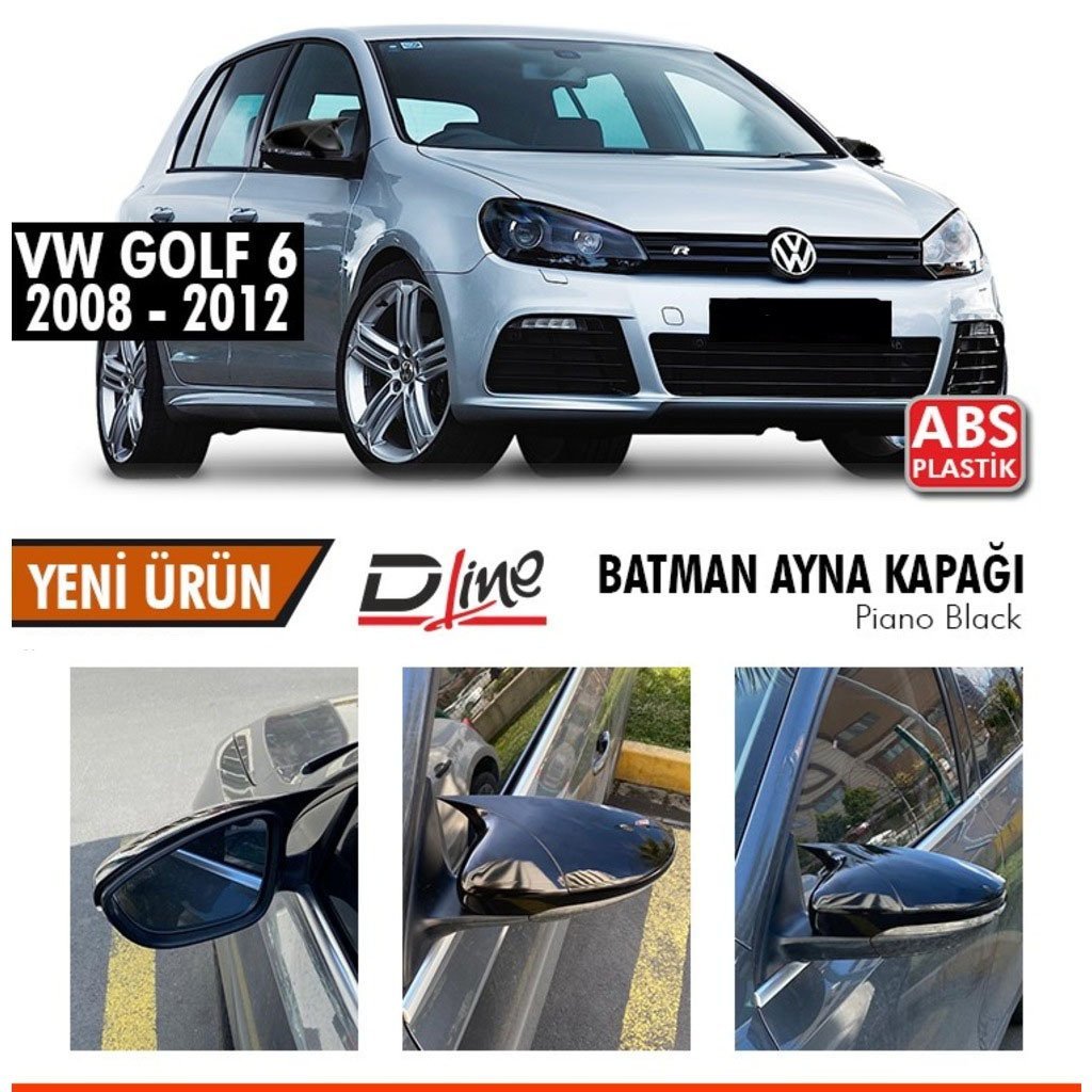 Volkswagen Golf 6 Yarasa Ayna Kapağı Piano Black Parlak Siyah