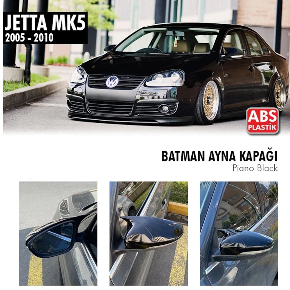 Volkswagen Jetta Yarasa Ayna Kapağı Piano Black Parlak Siyah 05-10