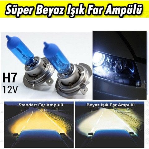 H7 Beyaz Işık Far Ampulü 12V 100W