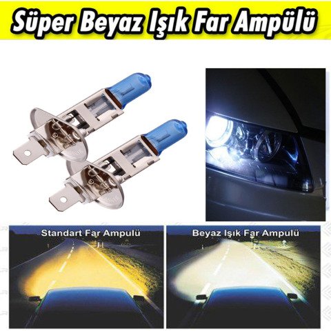 H1 Beyaz Işık Far Ampulü 12V 100W