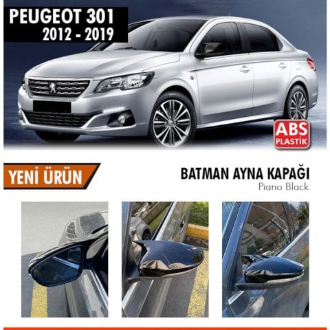 Peugeot 301 Yarasa Ayna Kapağı Piano Black Parlak Siyah