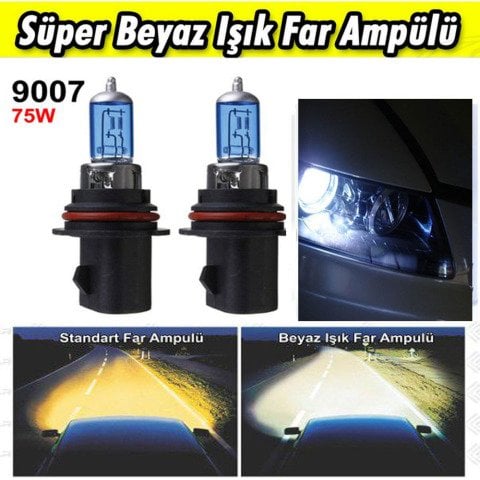 HB5 9007 Beyaz Işık Far Ampulü 12V