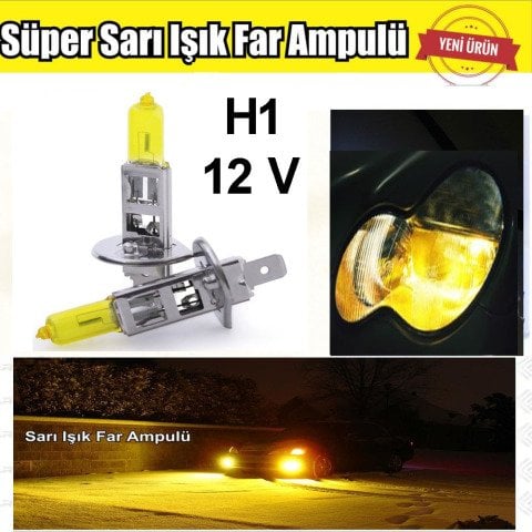 H1 JDM Süper Sarı Işık Far Ampul 12V 100W-55W