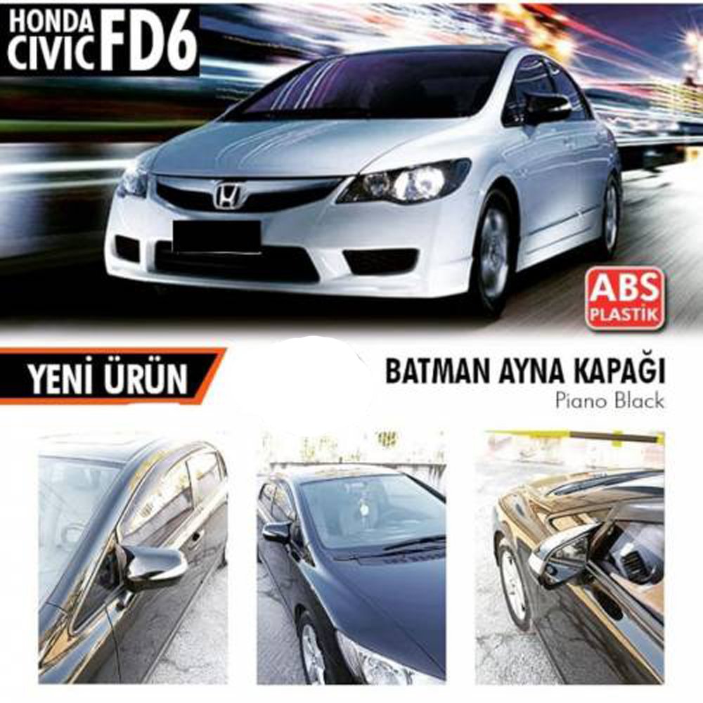 Honda Civic Fd6 Yarasa Ayna Kapağı Piano Black Parlak Siyah