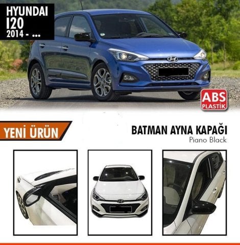 Hyundai i20 Sinyalsiz Yarasa Ayna Kapağı Batman Parlak Siyah Piano Black