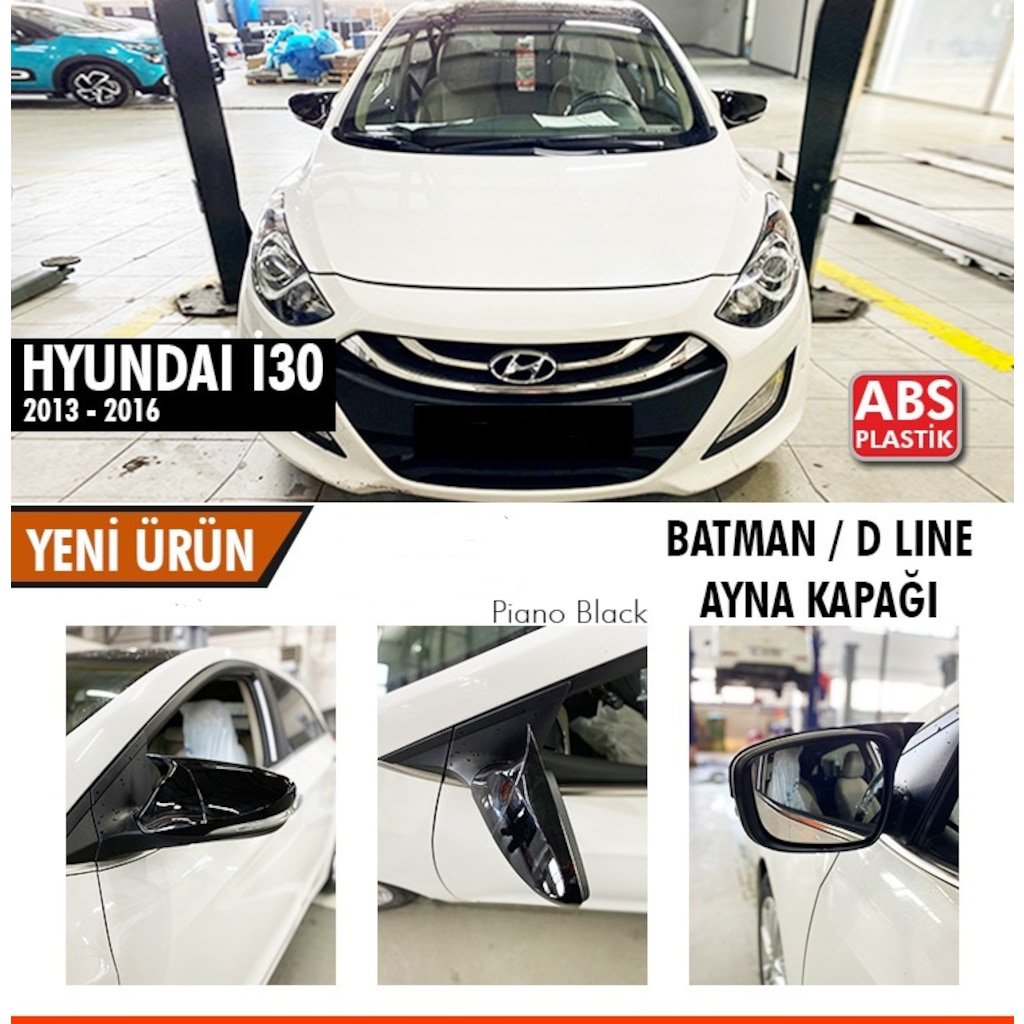 Hyundai i30 Yarasa Ayna Kapağı Batman Parlak Siyah Piano Black