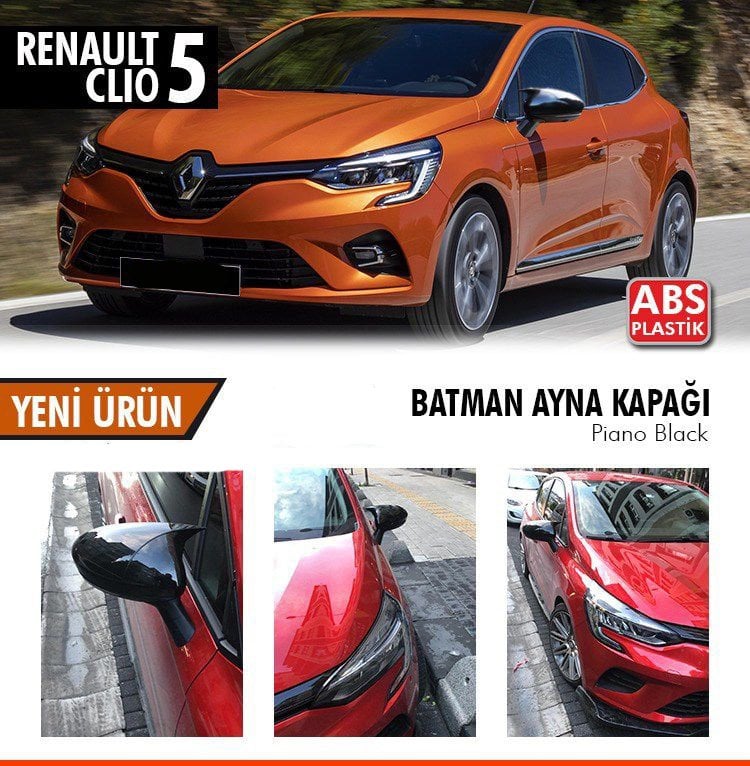 Renault Clio 5 Yarasa Ayna Kapağı Batman Parlak Siyah Piano Black