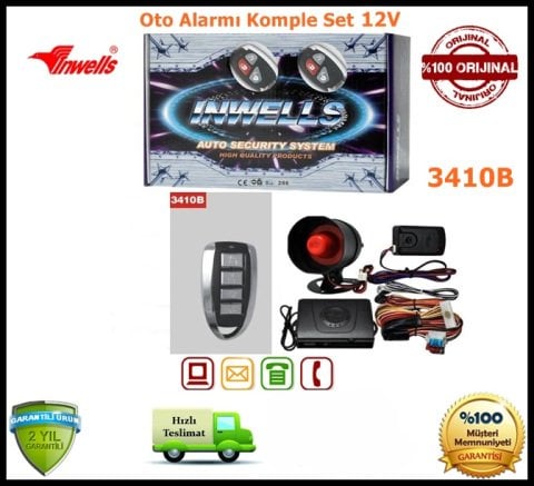 Oto Alarmı İnwells 12V Garantili 3410B