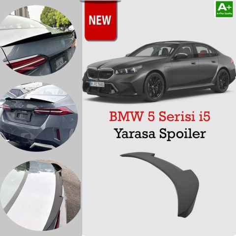 BMW 5 Serisi G60 G68 i5 Uyumlu M4 Yarasa Pianoblack Spoiler