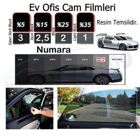 Cam Filmi Amerikan Çizilmez 75 cm x 60 Mt. Light Black