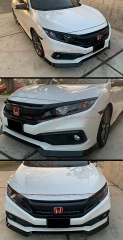 Honda Civic FC5 Typer Ön Panjur Ve Far Kaşları Siyah Makyajlı