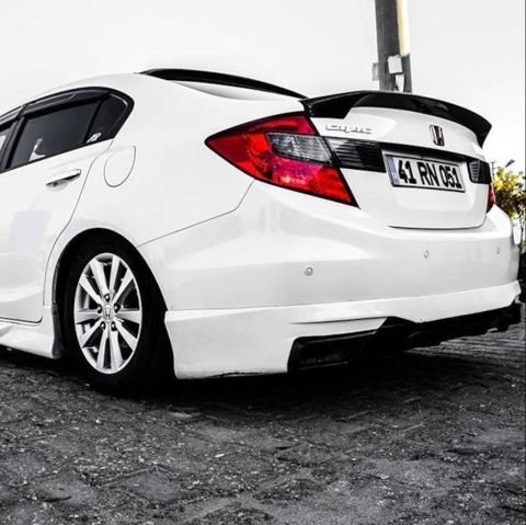 Honda Civic FB7 Bagaj Üstü Spoiler Amerikan Yapışık Parlak Siyah