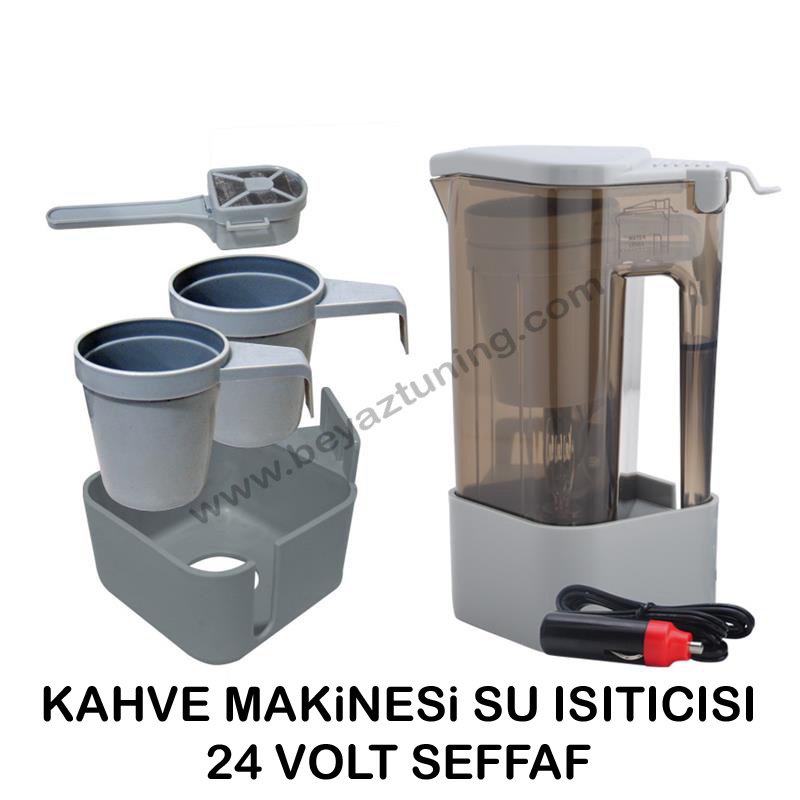 Araç İçi Su Isıtıcı Kettle Şeffaf 24 Volt