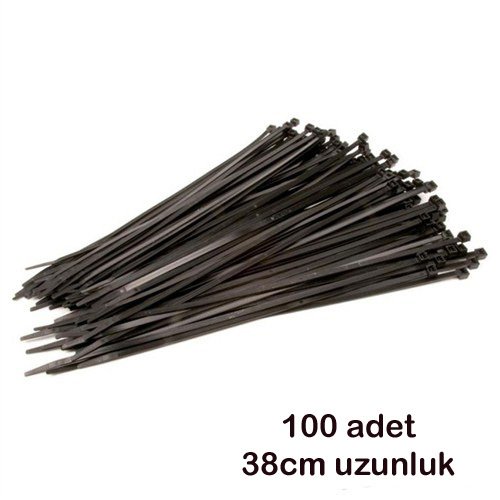 Cırt Kelepçe - Kablo Bağı Siyah 38 cm