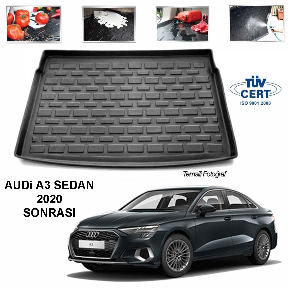 Audi A3 Sedan Bagaj Havuzu Paspası 2021 Sonrası