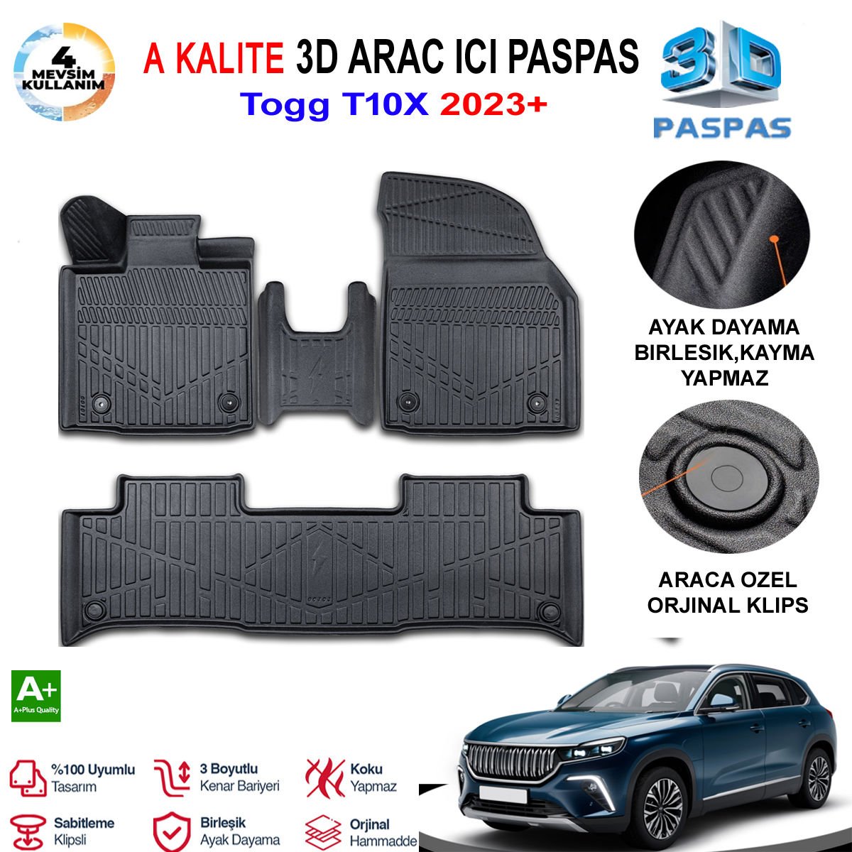 Togg T10X 3D Paspas Havuzlu Pro 2023 Sonrası