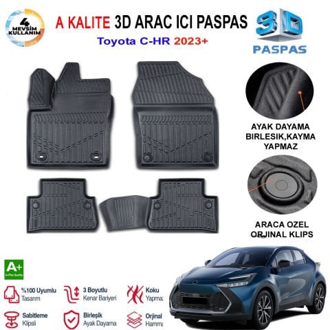 Toyota C-HR 3D Paspas Havuzlu Pro 2023 Sonrası