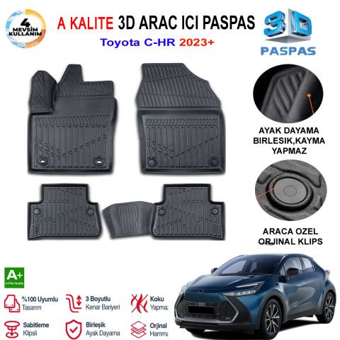 Toyota CHR 3D Paspas Havuzlu Pro 2023 Sonrası