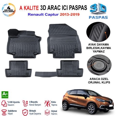 Renault Captur 3D Paspas Havuzlu Pro 2013-2019
