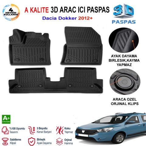 Dacia Dokker 3D Paspas Havuzlu Pro 2012 Sonrasi