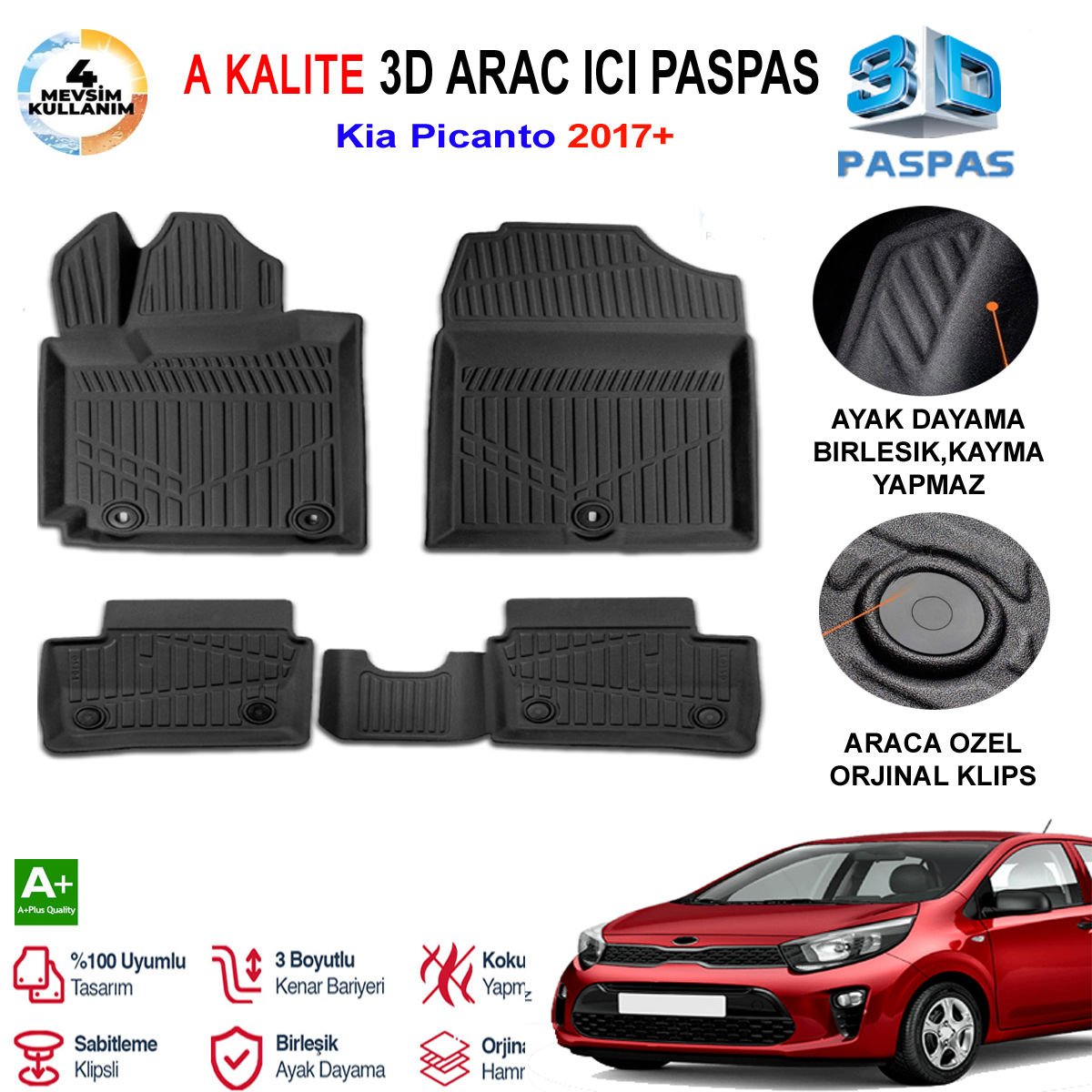 Kia Picanto 3D Paspas Havuzlu Pro 2017 Sonrasi