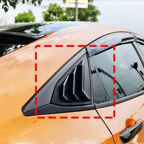 Honda Civic FC5 Kelebek Cam Kaplama Vizörü Siyah Köşeli Model