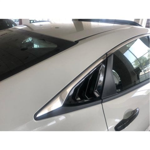 Honda Civic FC5 Kelebek Cam Kaplama Vizörü Siyah Köşeli Model