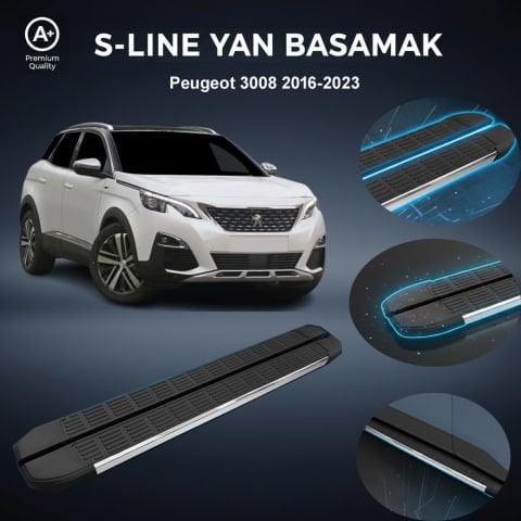 Peugeot 3008 S-Line Premium Krom Yan Basamak   2016-2023