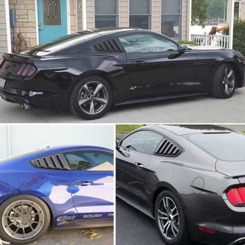 Ford Mustang Kelebek Cam Kaplama Vizörü Parlak Siyah