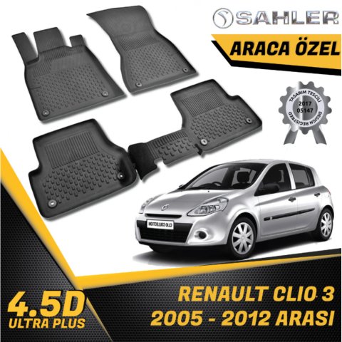 Renault Clio 3 Havuzlu Paspas 4,5D Sahler 2005-2012 Arası