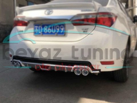 Toyota Corolla Turbo Difüzör Arka Tampon Çift Egzoz Çıkışlı 2013-