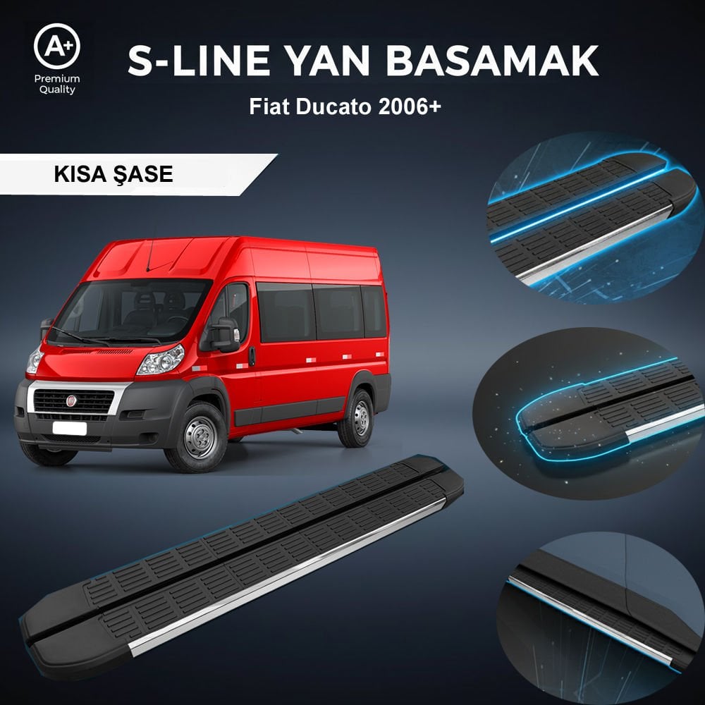 Fiat Ducato Kısa S-Line Premium Krom Yan Basamak  2006 Sonrası