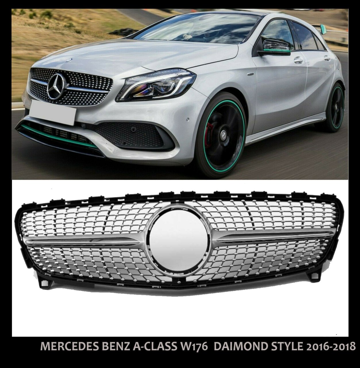 Mercedes W176 A Serisi Diamond Ön Panjur Izgara 2016-2018 Arası