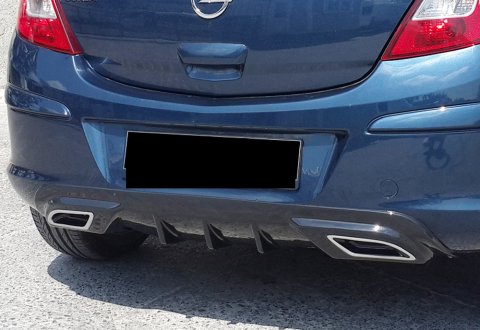 Opel Corsa D Difüzör Arka Tampon Piano Black