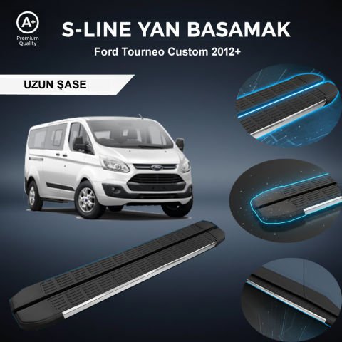 Ford Tourneo Custom Uzun S-Line Premium Krom Yan Basamak  2012 Sonrası