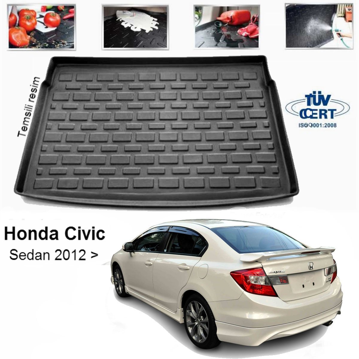 Honda Civic FB7 Bagaj Havuzu Paspası 2012-2016
