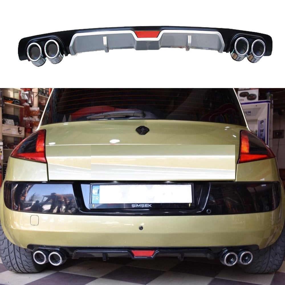 Renault Megane 2 HB Difüzör Arka Tampon Eki 4 Egzoz Çıkışlı