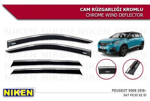 Peugeot 5008 Kromlu Cam Rüzgarlığı Niken 2018 Sonrası