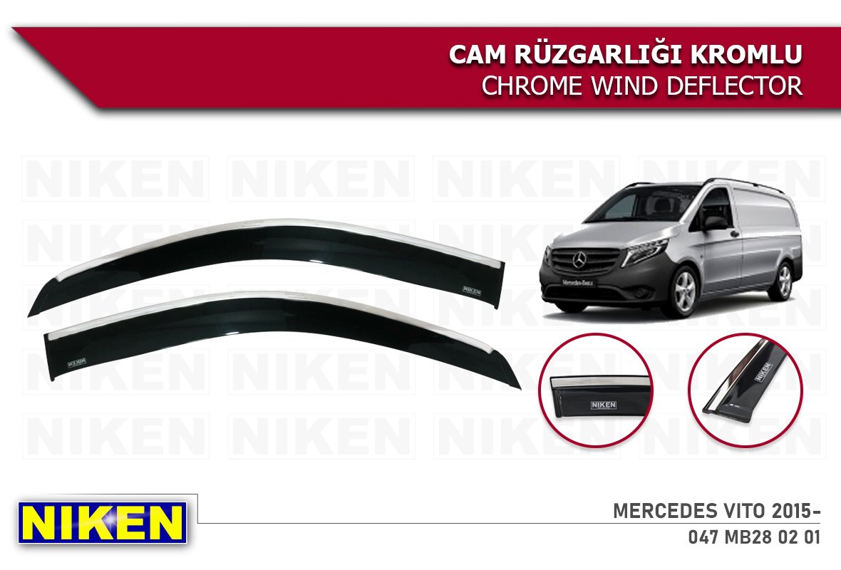 Mercedes Vito Kromlu Cam Rüzgarlığı Niken 2015 Sonrası 2li