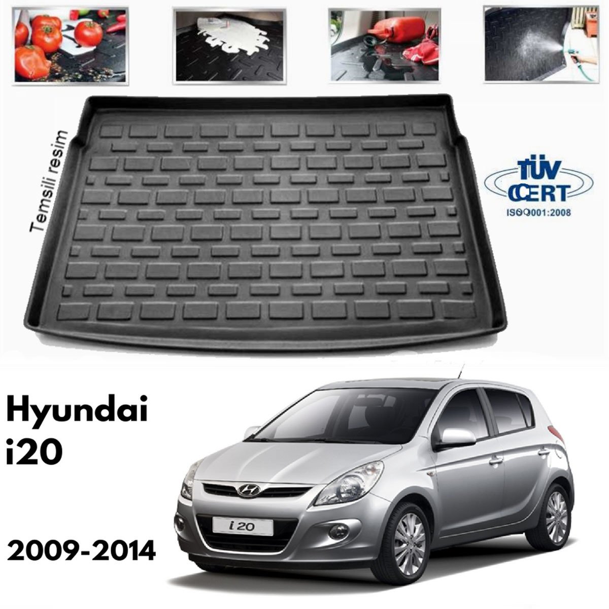 Hyundai i20 Bagaj Havuzu Paspası 2009-2014