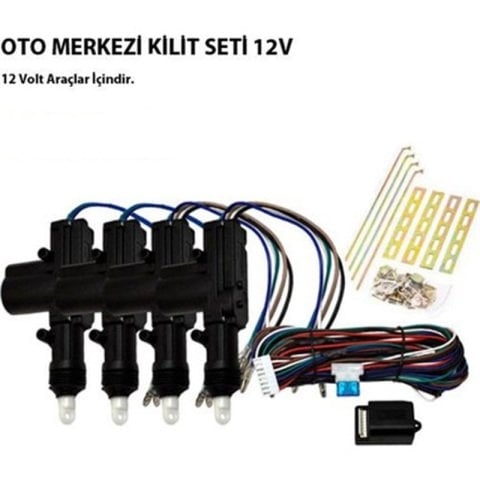 Oto Merkezi Kilit Seti 12 Volt 4 Kapı İçin İnwells