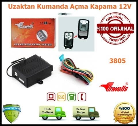 Oto Uzaktan Kumanda Açma Kapama Seti 12Volt 3805