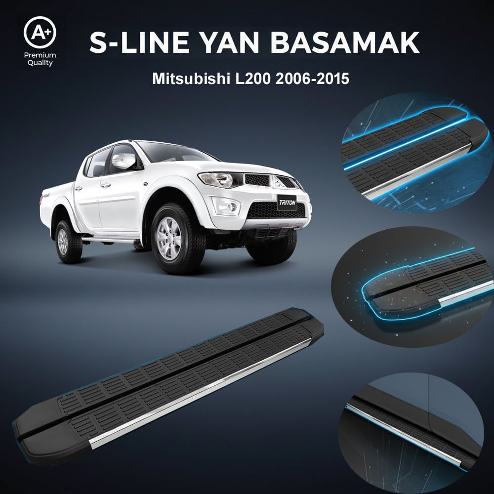 Mitsubishi L200 S-Line Premium Krom Yan Basamak 2006-2015
