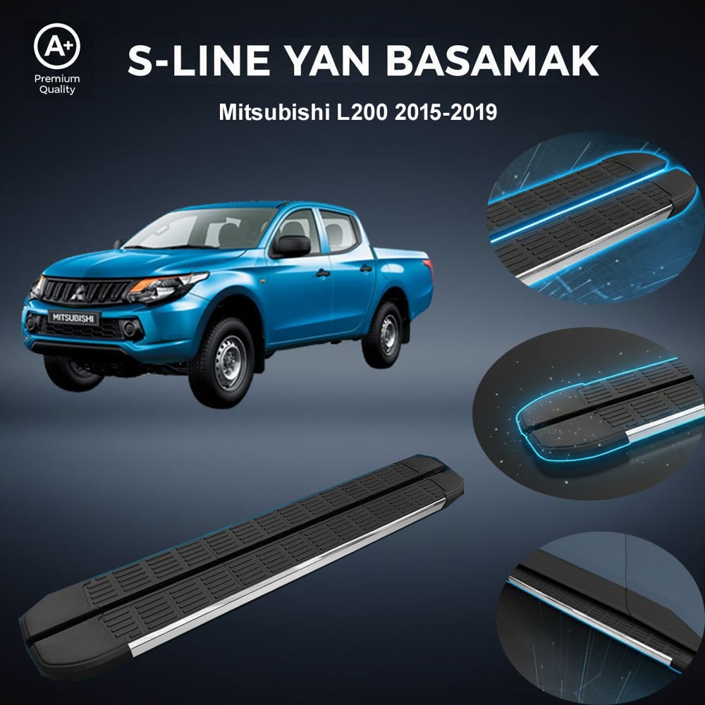 Mitsubishi L200 S-Line Premium Krom Yan Basamak 2015-2019
